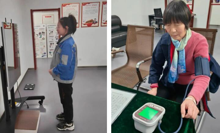 在黨群活動中心活動現場，我們用專業的儀器設備為女神們進行量血壓、測血脂等各種檢查，倡導健健康康生活的理念，幫助女神們在生活和工作中提高對疾病的重視程度。.jpg